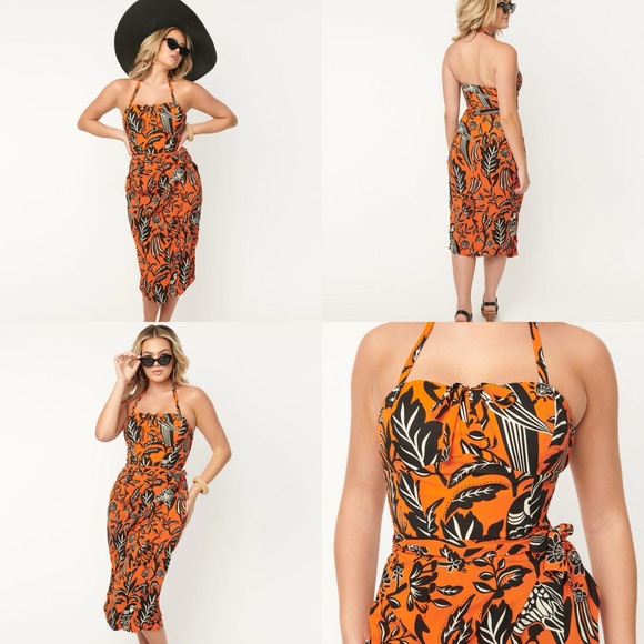 NWT UNIQUE Parrot Print Leilani Sarong Dress Sz 3X - Picture 3 of 7